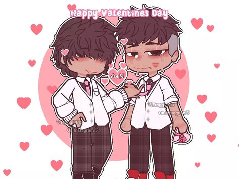 Valentines Day Cute Drawings, Gacha Valentines, Anime Valentines Art, Valentine’s Day Drawing, Valentine's Day Drawings, Valentines Day Anime, Gacha Hair Styles, Valentines Day Drawings, Sailor Moon Hair