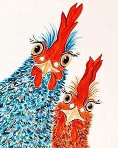 Chicken Drawing, Whimsical Art Paintings, Rooster Painting, Acrylic Painting Ideas, Chicken Painting, Rooster Art, Farm Art, Chicken Art, Art Painting Acrylic