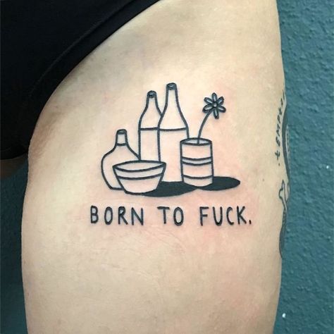 These Irreverent Tattoos From The German Tattoo Artist Will Catch Your Eye Funny Small Tattoos, Dumbest Tattoos, German Tattoo, Tattoo Trend, Sharpie Tattoos, Flash Tattoo Designs, Weird Tattoos, Tattoo Desings, Small Tattoos For Guys