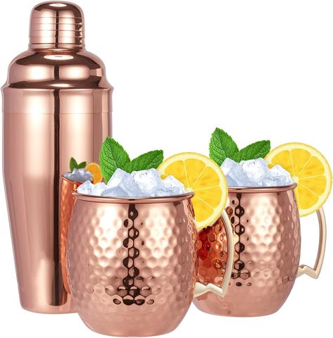 Great Dining Entertaining bar Gift Set Moscow Mule Cup, Moscow Mule Cups, Bartender Set, Mule Mugs, Simply Orange, Cranberry Juice Cocktail, Copper Moscow Mule Mugs, Bar Gift, Cocktail Shaker Set