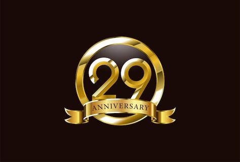 29 year anniversary celebration logo des... | Premium Vector #Freepik #vector #number-logo #corporate-anniversary #golden-anniversary #anniversary-design 30th Anniversary Logo, 30 Year Anniversary, Anniversary Logo, Golden Circle, 2nd Anniversary, 30th Anniversary, Anniversary Celebration, Cal Logo, Year Anniversary