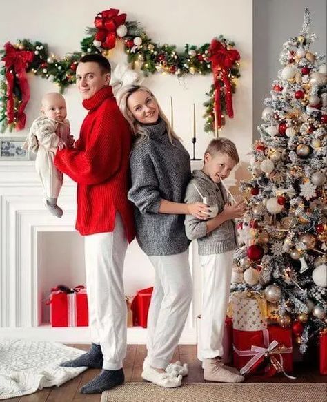 70+ Best Christmas Photoshoot Ideas For Families [2023]: Outfits, Color Schemes, And Poses Christmas Fireplace Family Photos, Home Christmas Photoshoot Family, In Home Christmas Photoshoot, Christmas Family Poses, Family Of 4 Christmas Photos, In Home Christmas Photoshoot Family, Family Christmas Pictures Studio, Home Christmas Photoshoot, Christmas Photoshoot Ideas Family