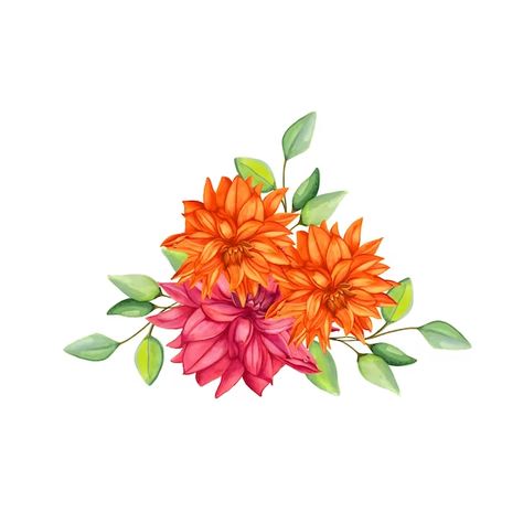 Free Vector | Abstract flowers bouquet green pink orange watercolor background illustration high resolution free photo Orange Watercolor Background, Mom Painting, Pink Orange Flowers, Bouquet Green, Pink Flowers Background, Orange Watercolor, Fleur Orange, Floral Rosa, Orange Roses