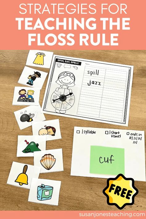 Flsz Rule, Doubling Rule, Floss Rule, Fall Math Activities, Phonics Rules, Spelling Rules, Literacy Games, Free Kindergarten Worksheets, First Grade Activities