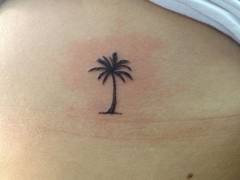 Tree Tattoo Ribs, Tiny Palm Tree Tattoo, Small Palm Tree Tattoo, Cyprus Tattoo, Hedgehog Tattoo, Tattoo Rib, Tattoo Ribs, Ayia Napa Cyprus, Tropical Tattoo