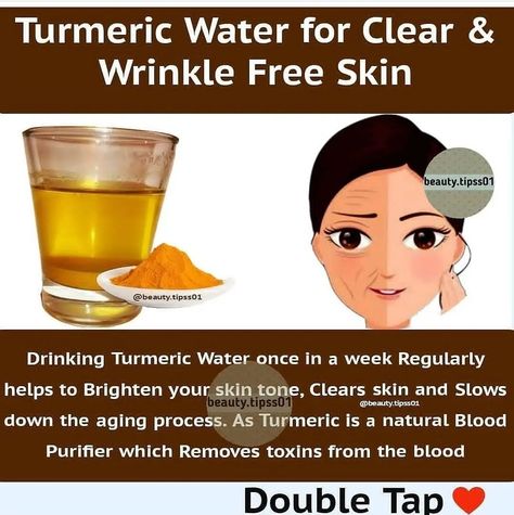 Turmeric Water, Wrinkle Free Skin, Natural Skin Care Remedies, Good Skin Tips, Skin Care Face Mask, Healthy Skin Tips, For Glowing Skin, Skin Remedies, Skin Care Remedies