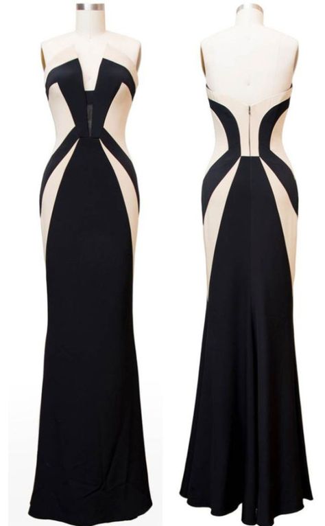 rs_634x1024-131031150549-634.-2scandal-kerry-dress Scandal Fashion, Black And White Gown, Olivia Pope, Simply Dresses, 파티 드레스, Stil Inspiration, Black And White Dress, Silk Gown, White Gowns