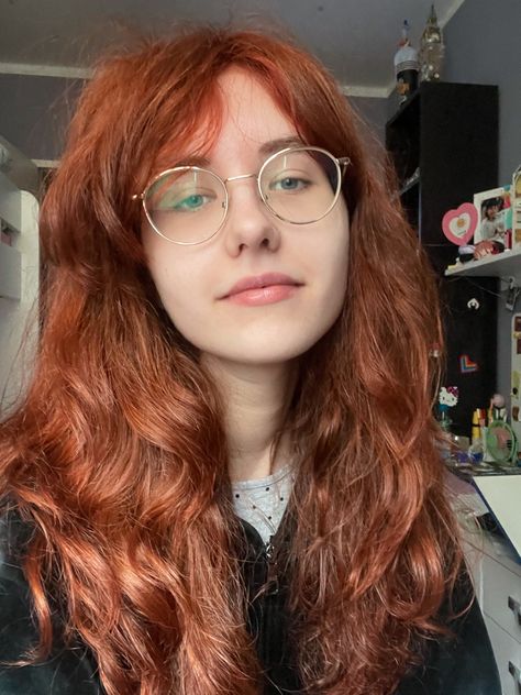 #2023 Don’t even ask yes of course you’re allowed to draw me and if you do pls tag me, thank you! 🥹♥️ #selfietime #face #wavy #wolfcut #red #ginger #wolfcuthair #glasses Wavy Wolfcut, Red Ginger, Art Diary, Selfie Time, Red Hair Color, Photo Diary, Ginger Hair, Glasses Frames, Of Course