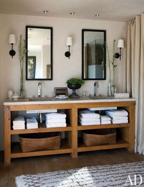 Bad Inspiration, Rustic Bathrooms, Bathroom Redo, Rustic Bathroom, Bathroom Cabinets, Bath Remodel, House Bathroom, Rustic Modern, Beautiful Bathrooms