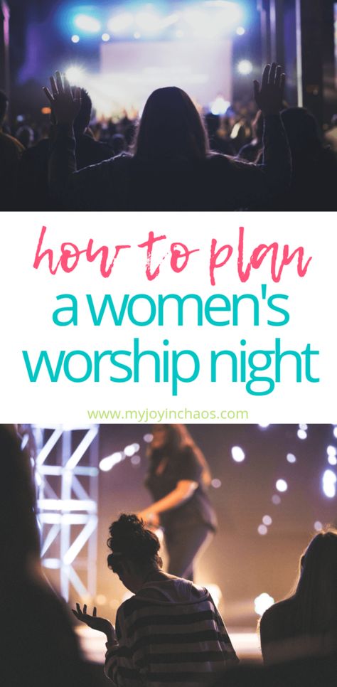 How to plan a women's worship night. Come together with your sisters in Christ and spend a night worshiping our Lord. Women Worshipping, Worship Night Ideas, Faith In Action, Womens Ministry Events, Weaving Baskets, Worship Night, Meeting Ideas, Women's Retreat, Better Version Of Yourself