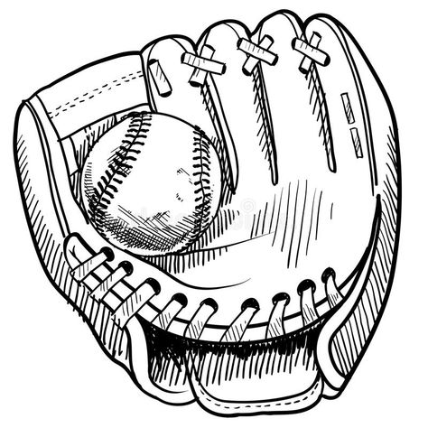 Baseball glove drawing. Doodle style baseball and glove in vector format #Sponsored , #Ad, #AD, #glove, #Doodle, #vector, #drawing Gloves Illustration, Gloves Drawing, Baseball Coloring Pages, Baseball Drawings, Baseball Mitt, Baseball Crafts, Ball Drawing, Baseball Art, Base Ball