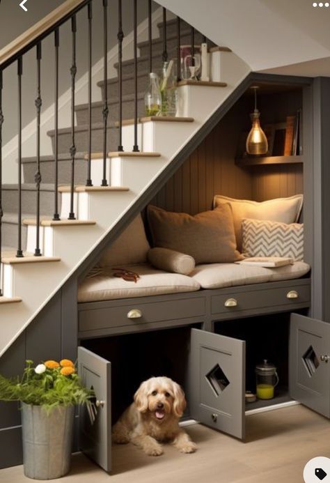 Under Stairs Space, Under Stairs Dog House, Under Stairs Wine Cellar, Under Stairs Storage Ideas, Under Stairs Nook, Stairs Storage Ideas, Under Stairs Storage Solutions, Island Kitchens, Under Stair Storage