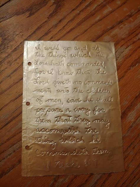 Make your own gold plates like Nephi! Perfect family craft! Priesthood Preview, Lds Crafts, Lds Inspiration, Primary Activity, Cousin Camp, Primary Books, Nursery Crafts, Lds Youth, Children Of Men