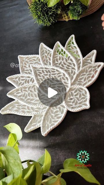 Chhaya Meena on Instagram: "Lotus love 😍 clay mirror magic in gorgeous white..  Done for a client who loves floral decors in different forms Wish to learn the artform? Checkout our upcoming Lippan Art Live Masterclass.. where I will teach the artform from basics creating the artwork with all the finesse and details. It is a beginner friendly and a do along interactive session and can be joined by people from anywhere in the world.  Checkout the gallery to see more of my creations in this artform.. most of them will b a part of the Lippan / Clay mirror Art  live session.  We have DIY kit options,  or you can arrange the materials by self (a list of materials will b provided)   You will be learning- 🔸 How to draw patterns on different sizes and shapes 🔸 Basics of clay modeling  🔸 How to Lotus Lippan Art, Clay Mirror Art, How To Draw Patterns, Lippan Art Mirror, Clay Mirror, Mud Art, Mirror Magic, Art Live, Lippan Art