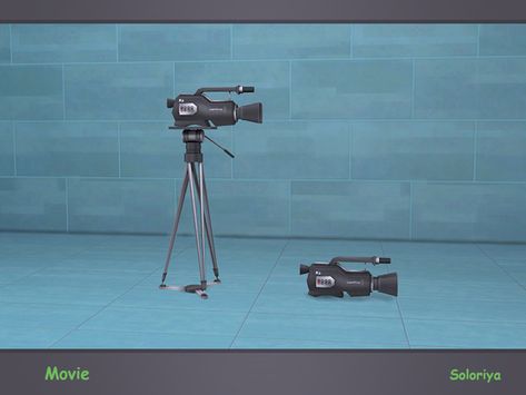 Sims 4 Tripod Cc, Sims 4 Tripod, Cc Camera, Sims Furniture, Cc Video, 27th Birthday, 90s Party, Movie Set, Wallpaper Stickers