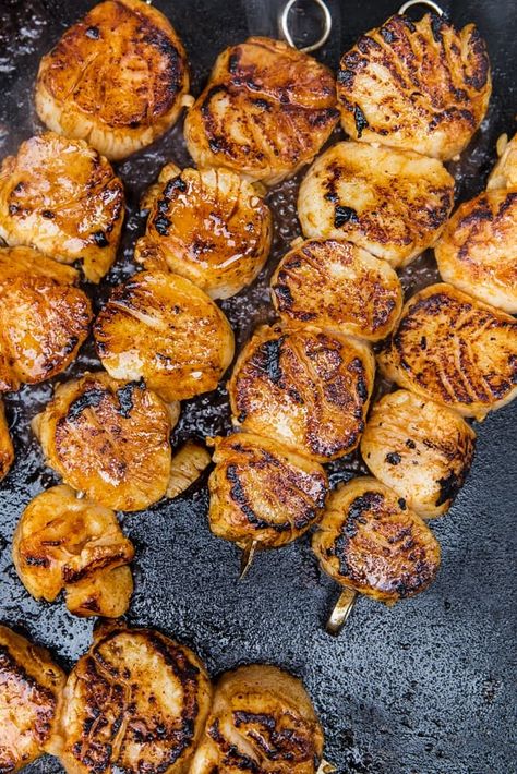 Grilled scallops benefit from a quick marinade of honey, garlic and pimentón (Spanish smoked paprika)—hands down the most luxurious dinner that’s ever come off our grill. Vegan Grilling Recipes, Luxurious Dinner, Frozen Scallops, Grilled Scallops, The Modern Proper, Modern Proper, Vegan Grilling, Fried Fish Recipes, Scallop Recipes