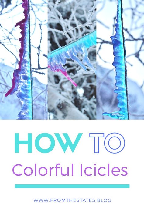 How To Make Icicles, Icicle Craft Preschool, Eyfs Winter, Frozen Water Balloons, Ice Activities, Icicle Crafts, Ice Crafts, Frozen Balloons, Winter Crafts Preschool