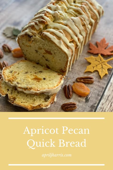 Pecan Quick Bread, Dried Apricot Recipes, Fruit Bread Recipes, Fall Treats Recipes, Savory Bread Recipe, Apricot Recipes, Fruit Bread, Crunchy Pecans, Banana Nut Bread