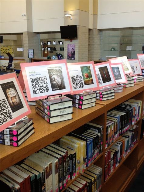 Library Shelving, Library Signage, Library Games, School Library Displays, Teen Library, Middle School Libraries, Library Book Displays, Elementary School Library, High School Library