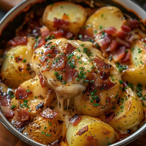 Recipes With New Potatoes, Yummy Homemade Dinners, Meal Ideas Potatoes, Smashed Potato Pie, Baked Potato Side Dishes, Chorizo Potato Recipes, Roasted Potatoes Dinner Ideas, Cambray Potatoes Recipes, Homestead Cooking Recipes