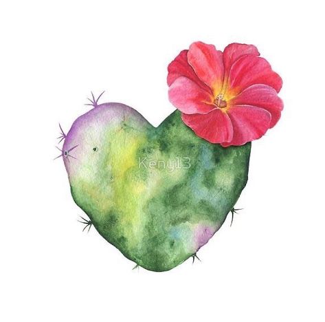 Heart spaced cactus • Millions of unique designs by independent artists. Find your thing. Clip Art Flowers, Succulents Watercolor, Cactus Paintings, Cactus Watercolor, Cactus Drawing, Illustration Tattoo, Cactus Painting, Watercolor Cactus, Cactus Art