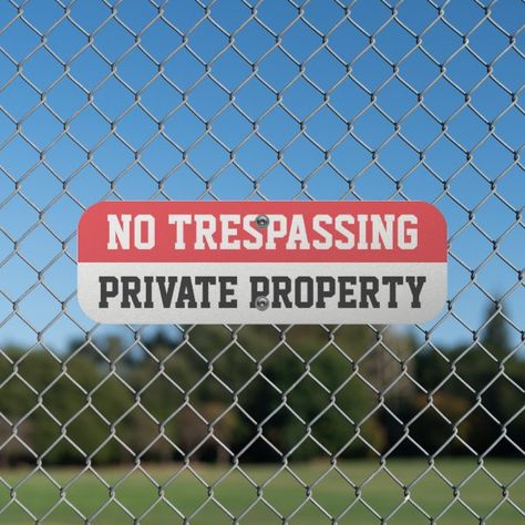 NO TRESPASSING PRIVATE PROPERTY RED BLACK WHITE METAL SIGN Property Logo, No Trespassing, Parking Signs, Private Property, Logo Sign, Outdoor Signs, Yard Signs, Create Sign, Funny Signs