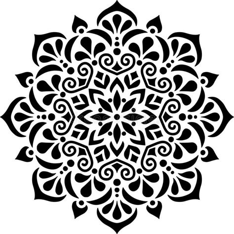 Mandala Pattern Stencil doodles sketch. Good mood royalty free illustration Thai Buddha Tattoo, Buddha Tattoo Design, Pattern Stencil, Thai Buddha, Buddha Tattoo, Mandala Stencils, Stencils Printables, Geometric Mandala, Free Stencils