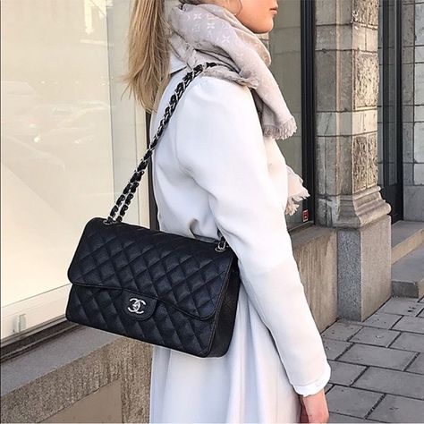 Luxury Large Bags, Chanel Classic Flap Jumbo, Chanel Double Flap Bag Outfit, Chanel Double Flap Bag, 2024 Energy, Fashion Combinations, Purse Aesthetic, Chanel Double Flap, Chanel Classic Flap Bag