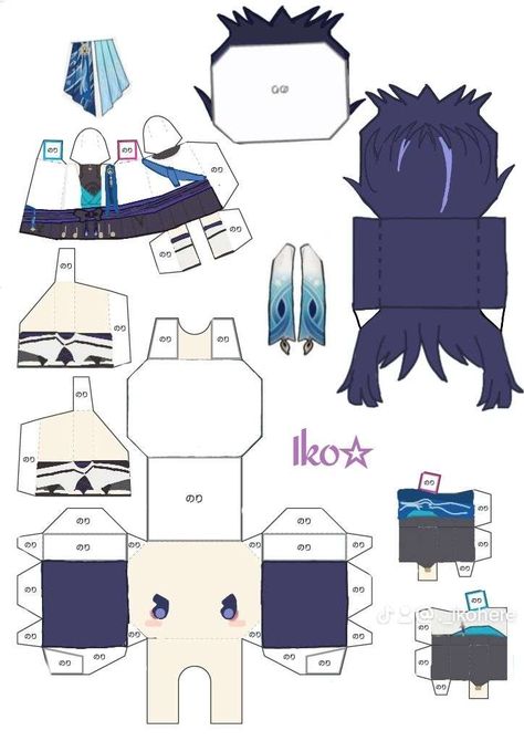 Paper Doll Origami, Kazuha Papercraft, Venti Papercraft, Xiao Papercraft, Scaramouche Papercraft, Custom Paper Dolls, Papercraft Templates Printables, Paper Doll Printable Templates, Paper Puppets