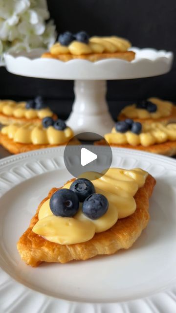 Food with Style 🤍 on Instagram: "Flat Croissant Recipe 🤍

These flat croissants are a delicious combination of crispy puff pastry, creamy vanilla custard, and fresh berries. Perfect as a dessert or for a coffee break.🥰

📝 Ingredients:

- 400 g puff pastry
- Fresh blueberries (or berries of your choice) for decoration

  For the Custard Filling:

- 250 ml milk
- 50 g sugar
- 3 egg yolks
- 25 g cornstarch
- 1 tsp vanilla extract

🤍  Instructions:

1. Heat the milk in a saucepan until it is steaming but not boiling.

2. In a bowl, whisk together the sugar, egg yolks, and cornstarch until smooth.

3. Slowly pour the hot milk into the egg mixture, stirring constantly.

4. Pour the mixture back into the saucepan and cook over medium heat, stirring constantly, until it thickens.

5. Stir in Flat Croissant, Assorted Pies, Puff Pastry Croissant, Pie Crust Cookies, Puff Pastry Shells, Bigger Bolder Baking, Croissant Recipe, Custard Filling, Cream Puff