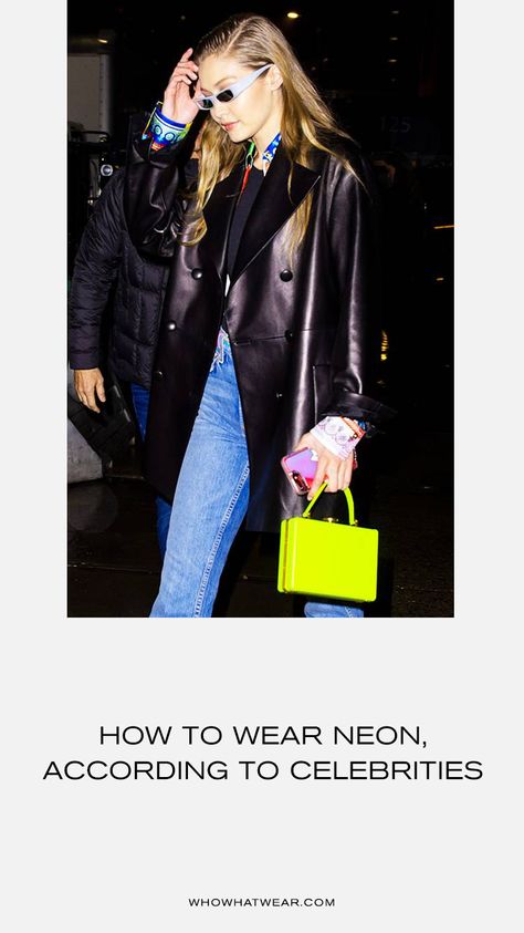 How to wear the neon trend, according to celebrities Chanel Iman, Minimal Accessories, Neon Outfits, Velvet Trousers, Tailored Coat, Black Halo, All Black Looks, Satin Skirt, Flowy Dress