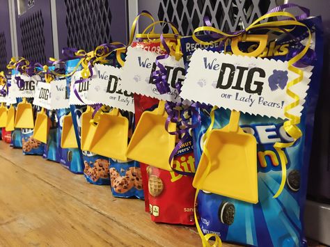 Good Luck Volleyball Treats, Volleyball Treat Bags Team Gifts, Volleyball Game Day Gifts, Volleyball Fire Up Ideas, Volleyball Team Treats Cute Ideas, Volleyball Game Day Treats, Volleyball Decorations For Lockers, Volleyball Gift Ideas For Players, Volleyball Locker Room Decorations Ideas