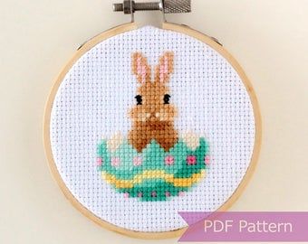 Bunny Cross Stitch, Easter Cross Stitch, Pumpkin Cross Stitch, Cat Cross Stitches, Bunny Embroidery, Vintage Cross Stitch Pattern, Tiny Cross Stitch, Cat Cross Stitch Pattern, Small Cross Stitch