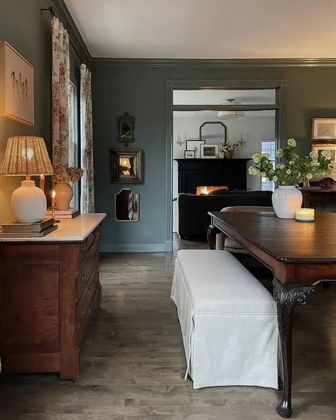 Intrigue Living Room Bm Intrigue Paint Color, Intrigue Benjamin Moore, Benjamin Moore Intrigue, Dining Room Paint Colors, Dining Room Paint, Paint Color Inspiration, Living Room Update, Paint Colors Benjamin Moore, Bedroom Color Schemes