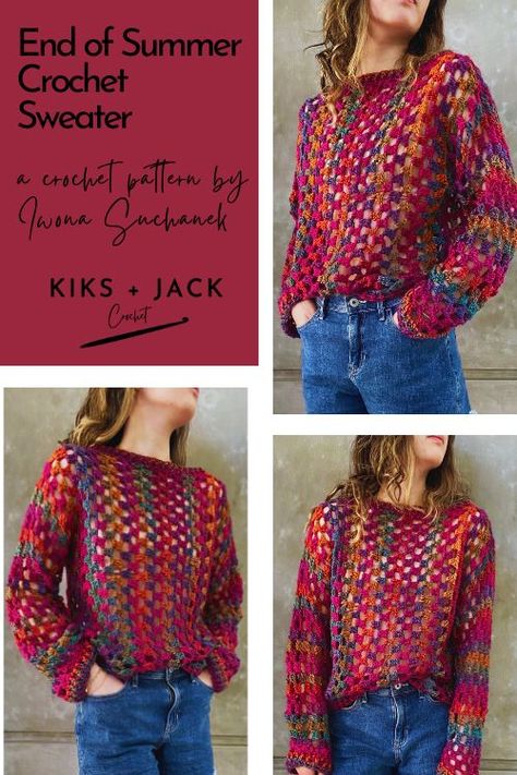 Kiks + Jack Crochet + Other Designers’ Patterns - Kiks and Jack Crochet Quick Crochet Sweater Pattern Free, Crochet Sweat Shirt Free Pattern, Jack Crochet Pattern Free, Casual Crochet Crew Neck Sweater, Crochet Sweater Pattern Coats & Jackets, Fitted Crochet Crew Neck Sweater, Crochet Granny Stitch, Crochet Sweater Free, Crochet Sweater Pattern Free