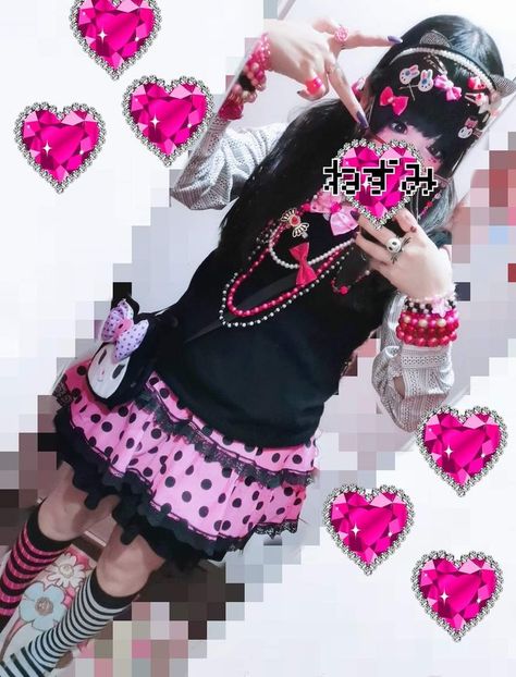 Dark Decora Fashion Outfits, Dark Decora Kei, Decora Fashion Outfits, Menhera Fashion, Dark Decora, Menhera Kei, Decora Fashion, Decora Harajuku, Girls Fasion