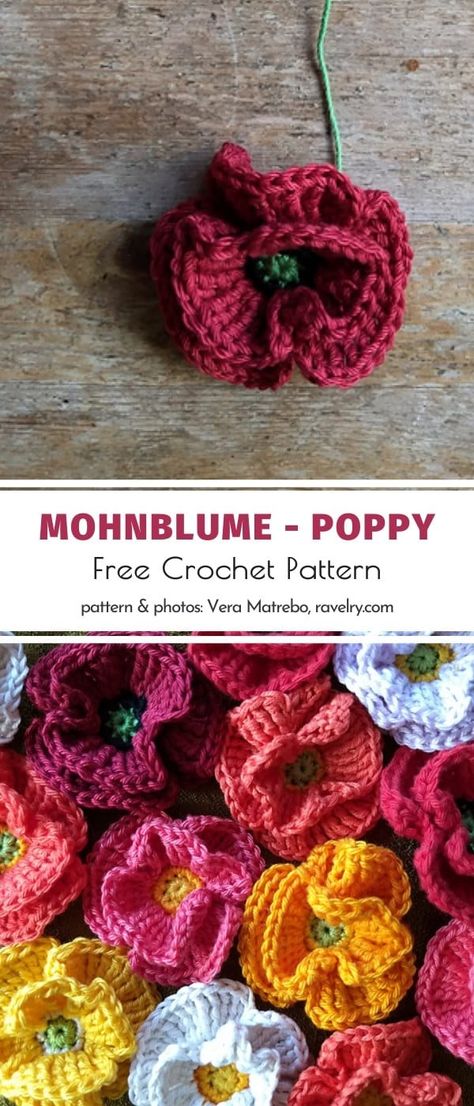 Micro Crochet Flower Pattern, Coneflower Crochet, Crochet Poppies, Simple Crochet Flower, Crochet Poppy, Daisy Duke, Crochet Flowers Free Pattern, Crochet Bouquet, Crochet Plant