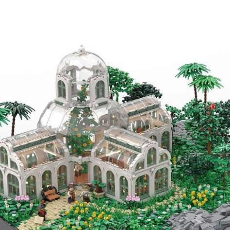 Cottagecore Lego Builds, Lego Garden Moc, Botanical Lego Sets, Lego Botanical Garden, Lego Garden, Lego Park, Lego Bible, Garden Minecraft, Credits Design