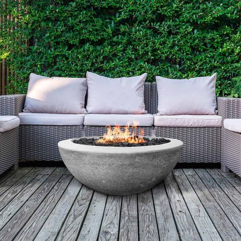 20 Sam's Club Products That are Majorly On Sale This Month Propane Fire Bowl, Fire Pit With Rocks, Concrete Fire Pits, Fire Pit Bowl, Fire Features, Gas Fire, Backyard Fire, Outdoor Material, Fire Bowls