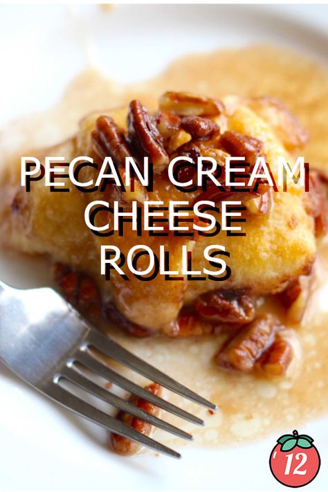 Cream Cheese Crescent Roll Breakfast, Cream Cheese Stuffed Croissants, Overnight Pecan Rolls, Rhodes Caramel Pecan Rolls, Pecan Cream Cheese Rolls 12 Tomatoes, Stuffed Pancakes, Peach Dumplings, Tomatoes Recipes, Savory Breakfast Recipes