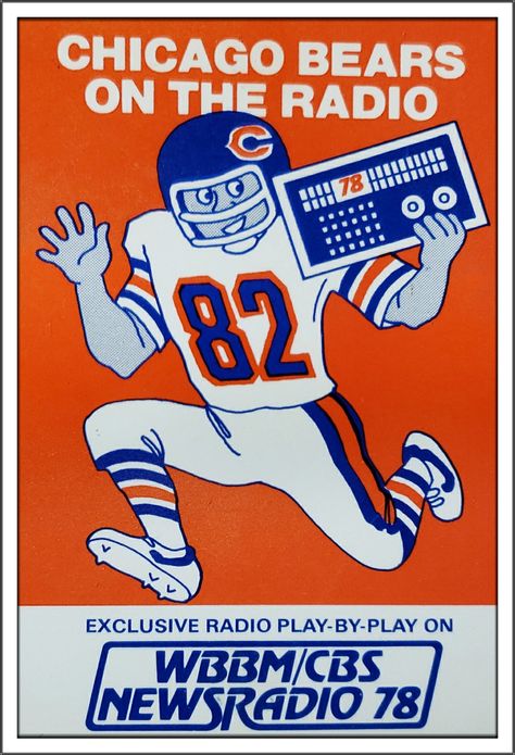 Chicago Bears Football, Football History, Radio Play, Bears Football, Chicago Sports, Team Mascots, Old Advertisements, Retro Arcade, Sports Logos