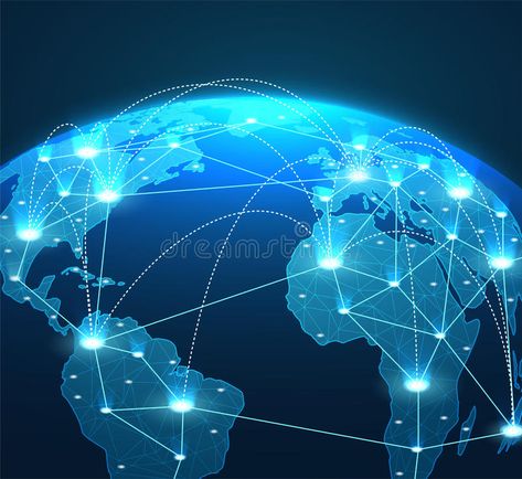 Internet concept of global network connections, lines and communications. Illust , #affiliate, #global, #network, #Internet, #concept, #communications #ad Planetary Defense, Global Logo, Planet Vector, International Studies, Sport Videos, Network Icon, Globe Icon, Science Background, Tourism Day