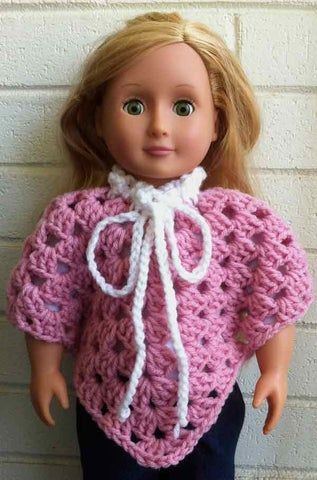 18" Doll Granny Poncho Free Pattern– Maggie's Crochet American Girl Outfits, Poncho Au Crochet, Crochet Doll Clothes Free Pattern, Crochet Doll Clothes Patterns, American Girl Crochet, Doll Items, American Girl Patterns, American Girl Doll Patterns, American Girl Doll Clothes Patterns