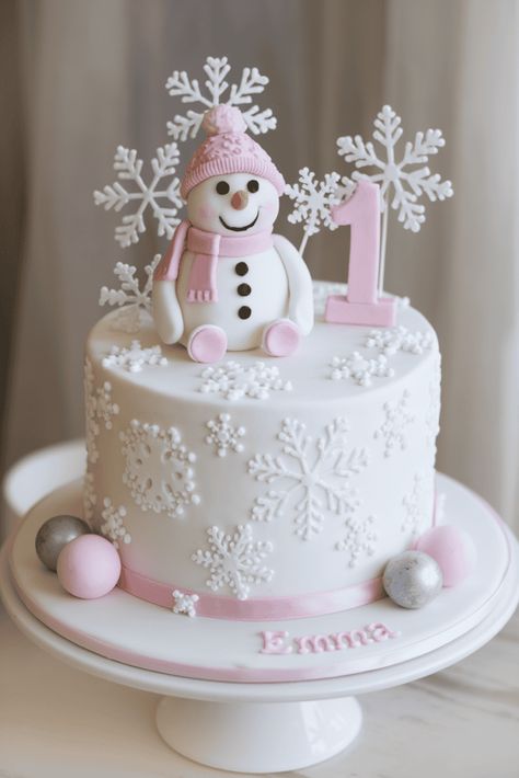 Winter Onederland 1st Birthday Party Snow Themed First Birthday, Winter Onederland Ideas, 1st Bday Winter Theme, First Birthday Food Ideas Winter, 1 St Birthday Cake Girl Year Old Ideas, Snowflake Smash Cake Girl, Smash Cake Winter Onederland, Winter Wonderland First Birthday Cake, Winter Onederland Snacks