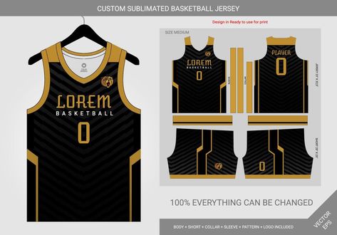 Black Jersey Design Basketball, Basketball Jersey Template, Gold Basketball Jersey, Black Basketball Jersey, Gold Basketball, Jersey Template, Jersey Collection, Design Jersey, Background Design Vector