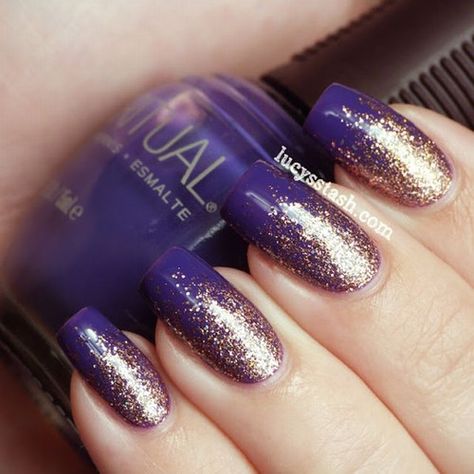 Unghie Nail Art, Super Nails, Get Nails, Manicures Designs, Creative Nails, Purple Nails, Gold Nails, Gorgeous Nails, Love Nails