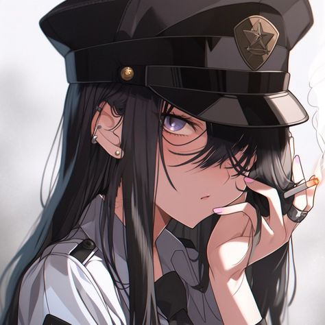 Police Woman Aesthetic Anime, Goth Anime Characters, Female Ninja, Anime Goth, Best Pictures Ever, Girl With Brown Hair, Blue Anime, Japan Culture, Gothic Anime