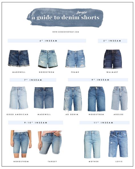 Distressed Shorts Outfit Summer, Long Denim Shorts Women, Jean Short Outfits Summer Casual, Where To Buy Jean Shorts, Shorts Length Guide, Longer Shorts Outfits Women, Denim Shorts Outfits Women, Long Jeans Shorts, Modest Shorts Outfits