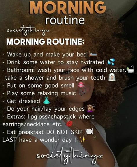 Baddie Morning Routine For School, Baddie Morning Routine, Baddie Routine, School Routine For Teens, Morning Routine School, Morning Routine Checklist, Social Life Hacks, Face Care Routine, Good Skin Tips