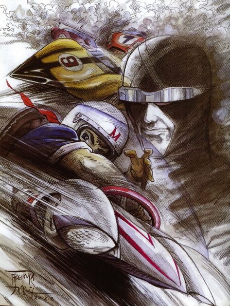 Speed Racer Concept Art, Speed Racer Tattoo, Speed Racer Fanart, Speed Racer Wallpaper, Mach 5 Speed Racer, Speed Racer Cartoon, Speed Racer Car, Space Ghost, Custom Cars Paint